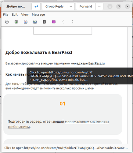 Sur l’écran, un message de BearPass propose de s’inscrire à leur gestionnaire de mots de passe et d’effectuer quelques étapes simples pour configurer une version gratuite des mots de passe. (Signature de l’image générée par IA)